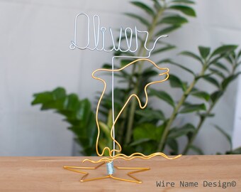 Lettering name made of wire / DELPHIN. An ideal gift for school enrollment, birthdays, children's room decoration - Name - Gift Baptism Birth