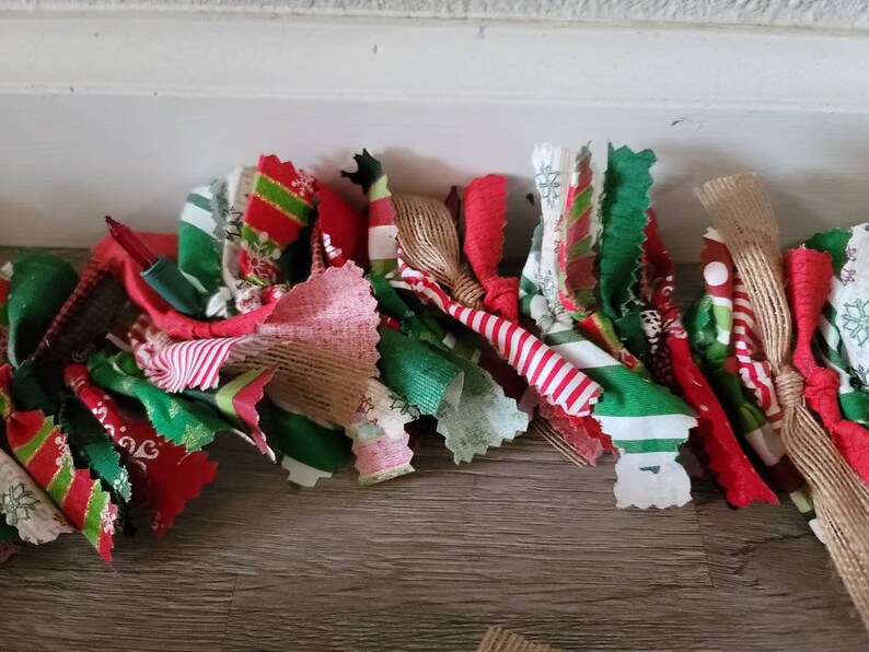 Christmas Lighted Rag Garland 12ft