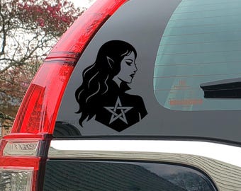 Vampire Goth Girl Car Decal, Vinyl Sticker, Laptop Skin - Waterproof Sticker