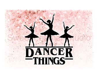 Dancer Things Print Files, Sublimation File Included, Beautiful Pink and Black Graphic, T-Shirts, Stickers, and More!