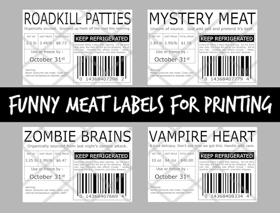 Etiquetas de carne bromas de Halloween etiquetas de - Etsy México Etiquetas de carne bromas de Halloween etiquetas de - Etsy México