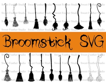 Broomstick SVG Bundle, 20 Different Witch Brooms, Halloween SVG, Halloween Clipart, For Cutting Machines like Cricut and Silhouette