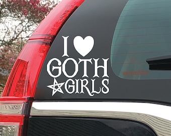 I Heart Goth Girls Vinyl Decal Sticker - Car Sticker, Laptop Skin, Waterproof
