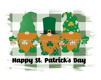 St. Patrick's Day Gnomes Sublimation and Regular Print Files, PNG, For Cards, Stickers, Sublimation and More!