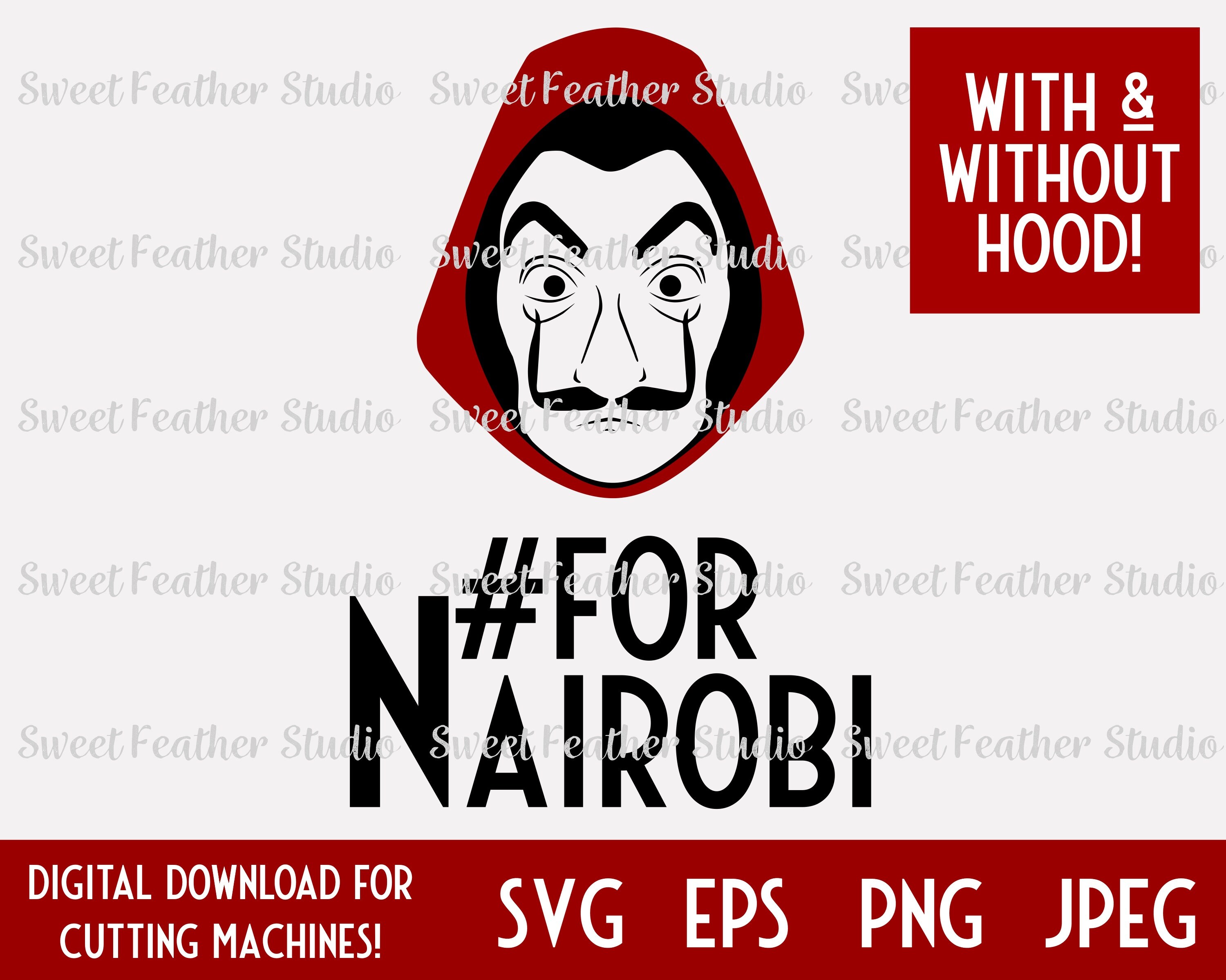 Download For Nairobi Svg With Mask Graphic Money Heist For Cutting Etsy