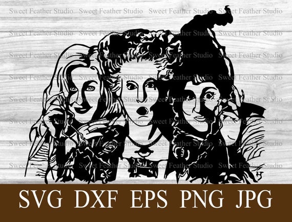 Sanderson Sisters SVG and DXF Cut Files Very Detailed - Etsy