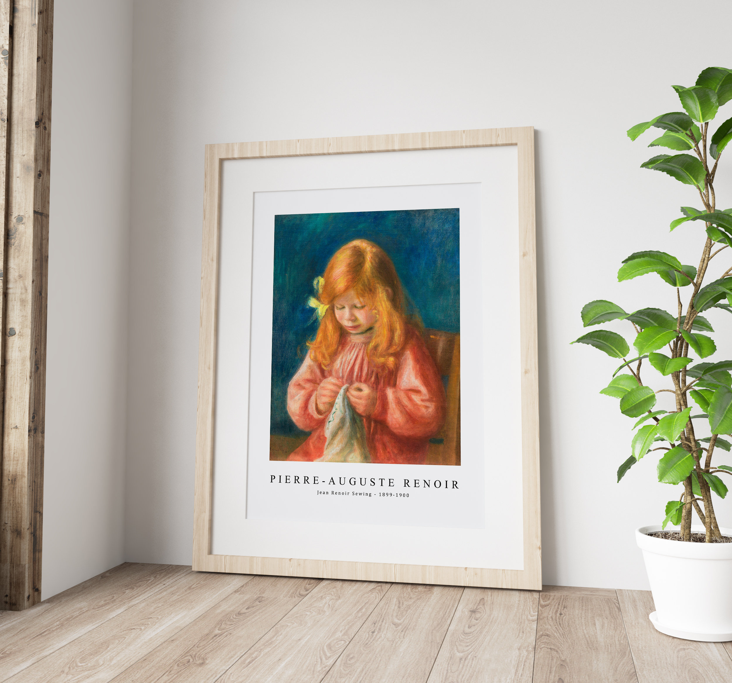Pierre Auguste Renoir Art Print | Jean Renoir Sewing 1899-1900