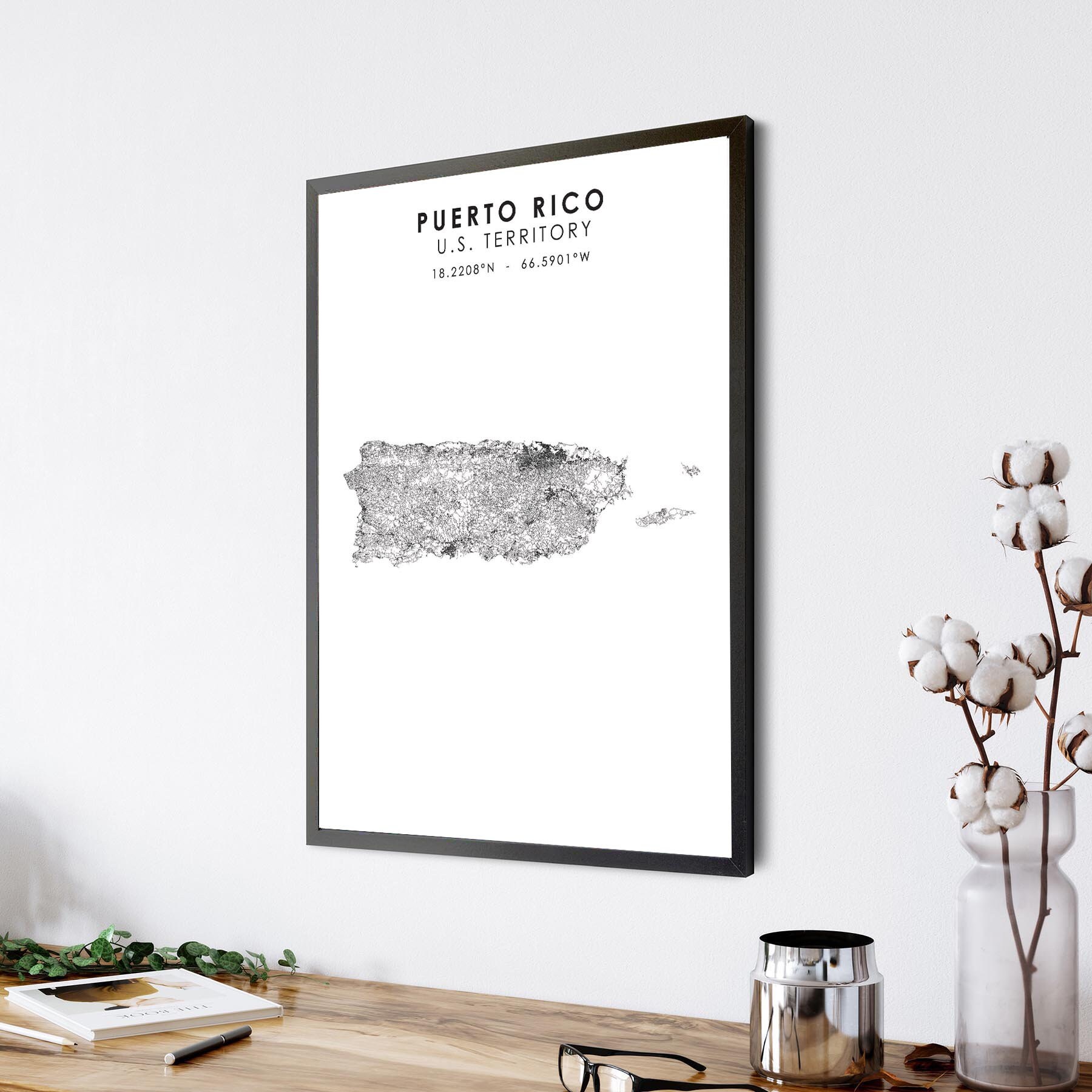 Puerto Rico Map Print | Puerto Rico Map Print | Puerto Rico Map Decor ...