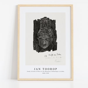 Jan Toorop Print Download Digital File - Study of head of Shiva  (1868–1928) Wall Art, Frame TV Art Prints, Wall Decor, Download