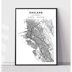 Oakland Map Print | Oakland California Map Print | Oakland California Map Decor Canvas Print