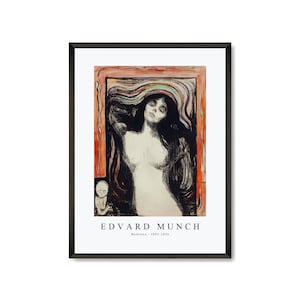 Edvard Munch Art Print | Edvard Munch-Madonna 1895-1896 | Edvard Munch Wall Art Decor