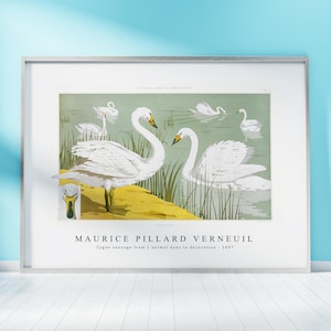 Maurice Pillard Verneuil Stampa Scarica File Digitale - Cygne sauvage (1897) Wall Art, Frame TV Art Prints, Wall Decor, Download