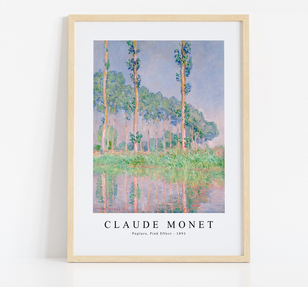 Claude Print Download Digital File, Claude Poplars, Pink