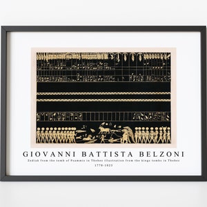 Giovanni Battista Belzoni Art Print | Zodiak from the tomb of Psammis in Thebes | Giovanni Battista Belzoni Wall Art Decor
