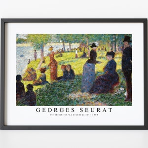 Georges Seurat Art Print | Oil Sketch for “La Grande Jatte” 1884 | Georges Seurat Wall Art Decor