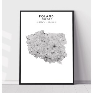 Poland Map Print | Poland Map Print | Poland Map Decor Canvas Print