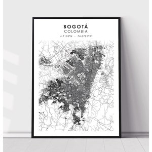Bogota Map Print | Bogota Colombia Map Print | Bogota Colombia Map Decor Canvas Print
