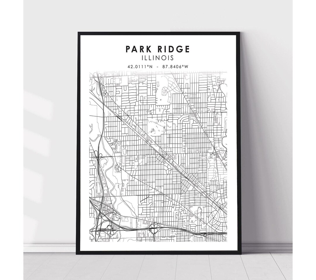 Park Ridge Location Park Ridge Map Print | Park Ridge Illinois Map Print | Park Ridge ...