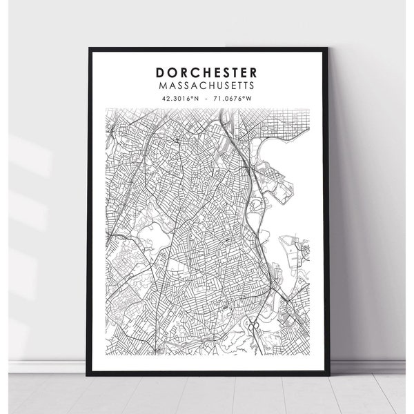Dorchester Massachusetts Map Canvas - Etsy