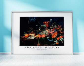 Abraham Mignon Print Download Digital File,  Abraham Mignon - Fruits and oysters Wall Art, FrameTV Art Download