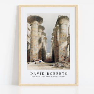 David Roberts Print Download Digital File - Great Hall at Karnak temple 1796-1864 Wall Art, Frame TV Art Prints, Wall Decor, Download