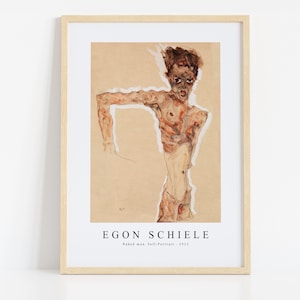 Egon Schiele Print Download Digital File - Naked man. Self-Portrait 1911 Wall Art,Frame TV Art Prints, Wall Decor,Download Print