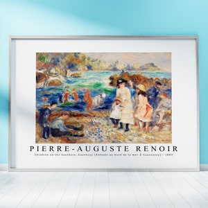 ルノワール　「ベルヌヴァルの海岸で」1892年　エッチング　額入 ピエール＝オーギュスト・ルノワールのエッチング