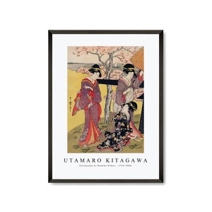 Utamaro kitagawa Art Print | Gotenyama no Hanami Hidari 1753-1806 | Utamaro kitagawa Wall Art Decor