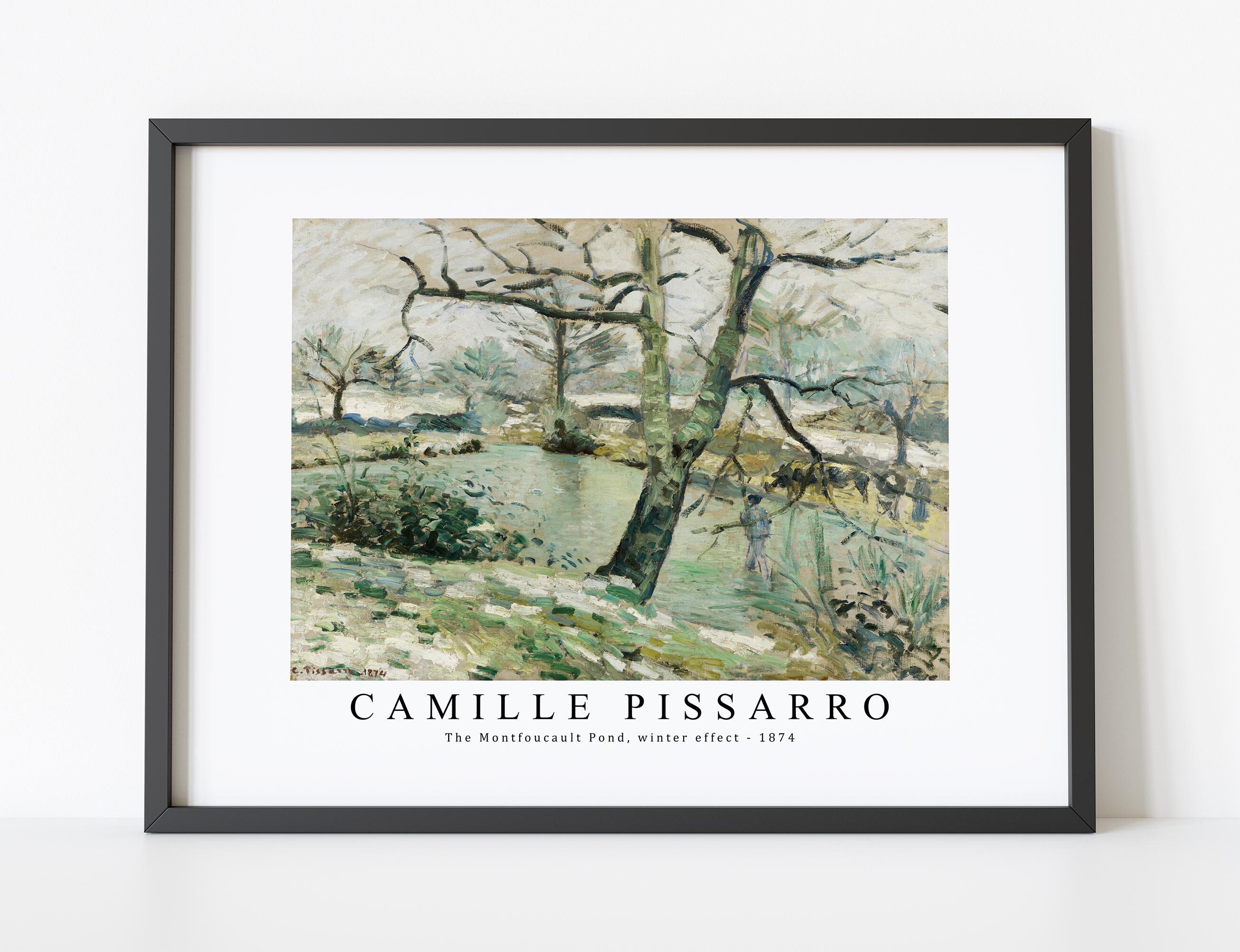 Camille Pissarro、L'ETANG DE MONTFOUCAULT L'etang Au Soleil Couchant, Montfoucault by Camille Pissarro Oil