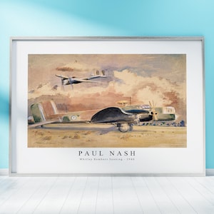 Paul Nash Print Descargar archivo digital - Whitley Bombers Sunning (1940) Wall Art, Frame TV Art Prints, Wall Decor, Descargar