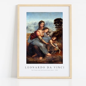 Leonardo Da Vinci Print Download Digital File, Leonardo Da Vinci - The Virgin and Child with Saint Anne 1503 Wall Art, FrameTV Art Download