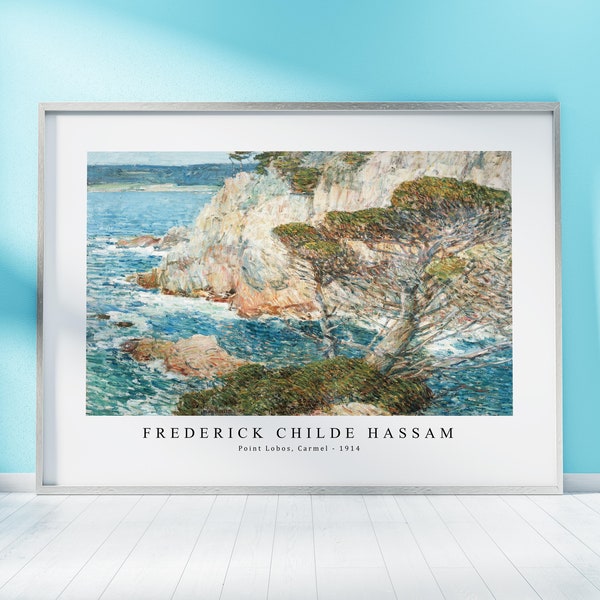 Frederick Childe Hassam Print Download Digital File - Point Lobos, Carmel (1914) Wall Art, Frame TV Art Prints, Wall Decor, Download