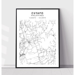 Cuyapo Map Print | Cuyapo Philippines Map Print | Cuyapo Philippines Map Decor Canvas Print
