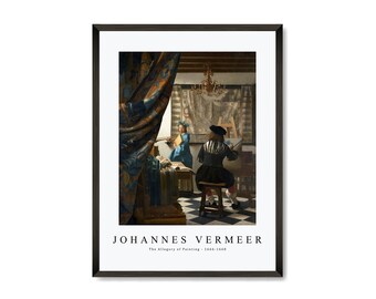 Johannes Vermeer Art Print | Johannes Vermeer Art Canvas | Johannes Vermeer-The Allegory of Painting 1666-1668 | Johannes Vermeer Design