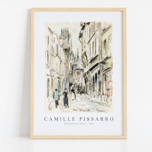 Camille Pissarro Print Download Digital File, Camille Pissarro - Rue Damiette, Rouen 1884 Wall Art, FrameTV Art Download