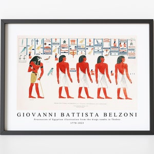 Giovanni Battista Belzoni Art Print | Procession of Egyptian  | Giovanni Battista Belzoni Wall Art Decor