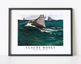 Claude Monet Art Print | Claude Monet Art Canvas | Claude Monet-The Green Wave 1866-1867 | Claude Monet Wall Art Decor