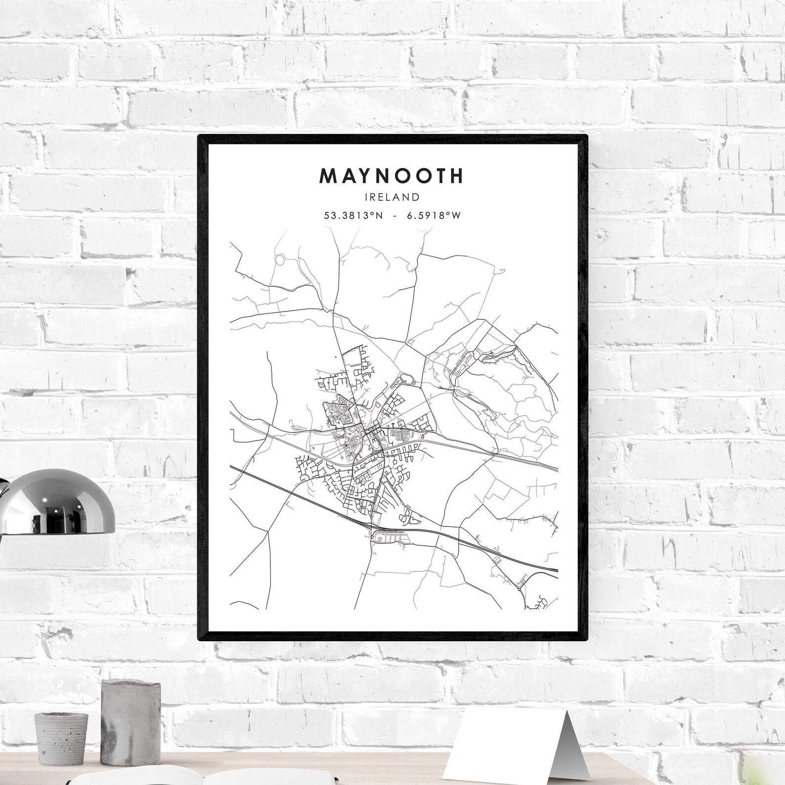 Maynooth Map Print Ireland Map Art Poster Maynooth City Etsy