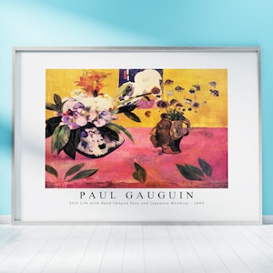 Paul Gauguin Print Download Digital File - Still Life with Head-Shaped Vase and    1889 Wall Art , Frame TV Art Prints, Wall Decor, Download