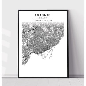 Toronto Map Print | Toronto Ontario Map Print | Toronto Ontario Map Decor Canvas Print
