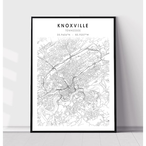 Knoxville Map Print | Knoxville Tennessee Map Print | Knoxville Tennessee Map Decor Canvas Print