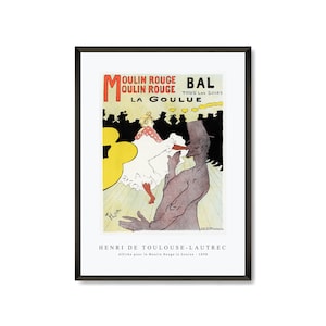 Henri de Toulouse-Lautrec Art Print | Affiche pour le Moulin Rouge la Goulue 1898 | Henri de Toulouse-Lautrec Wall Art Decor