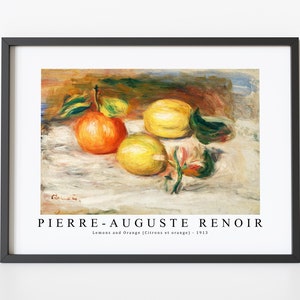 Pierre Auguste Renoir Art Print | Lemons and Orange (Citrons et orange) 1913 | Pierre Auguste Renoir Wall Art Decor