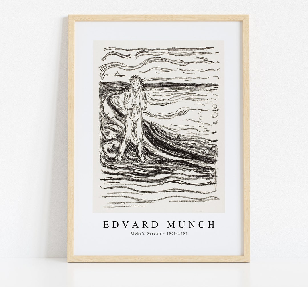 Edvard Munch Print Download Digital File, Edvard Munch - Alpha’s Despair 1908-1909 Wall Art ...