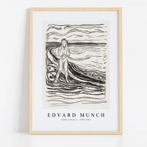 Edvard Munch Print Download Digital File,  Edvard Munch - Alpha’s Despair 1908-1909 Wall Art, FrameTV Art Download