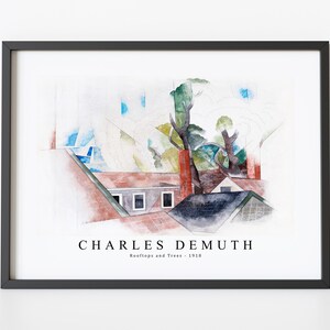 Charles Demuth Art Print | Rooftops and Trees-1918 | Charles demuth Wall Art Decor