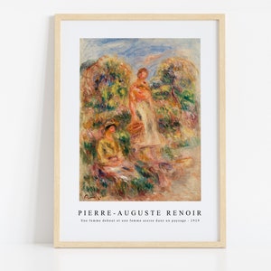 Pierre Auguste Renoir Print Download digitaal bestand, Pierre Auguste Renoir - Une femme debout et une ..... 1919 Wall Art, FrameTV Art Download