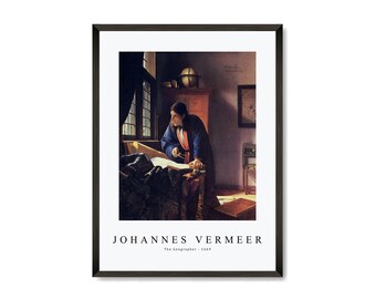 Johannes Vermeer Art Print | Johannes Vermeer Art Canvas | Johannes Vermeer-The Geographer 1669 | Johannes Vermeer Design