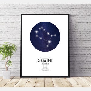 | d’impression du zodiaque Gémeaux Carte des étoiles de l’horoscope des Gémeaux | | du signe stellaire des Gémeaux | d’impression du signe astrologique des Gémeaux Impression gemini constellation