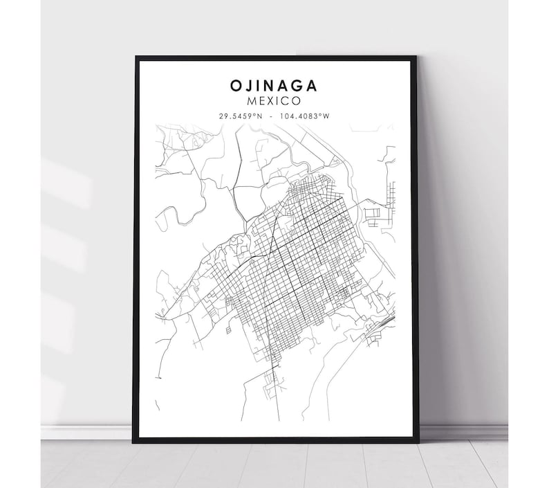 Ojinaga Map Print Ojinaga Mexico Map Print Ojinaga Mexico Etsy